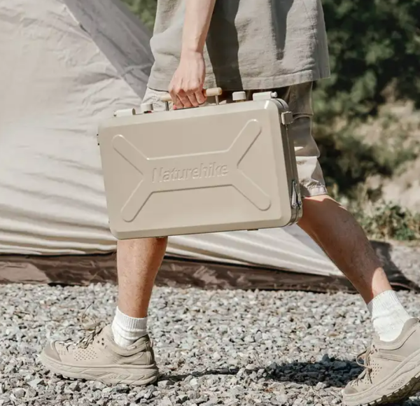 Плита газовая Naturehike 2,5 кВт, двухконфорочная, бежевая