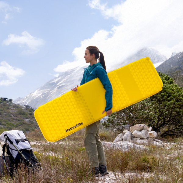 Коврик самонадувающийся Naturehike 196х65х3,5 см, желтый