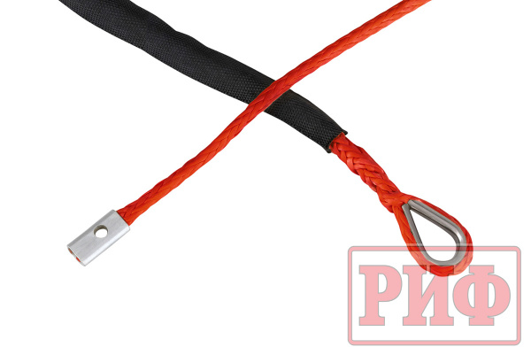 Трос для лебёдки синтетический РИФ 6 мм/15 м, красный