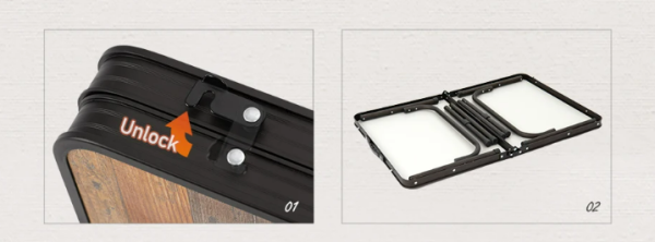 Стол туристический Naturehike складной, 90х60х37 см, с разборными ножками, коричневый