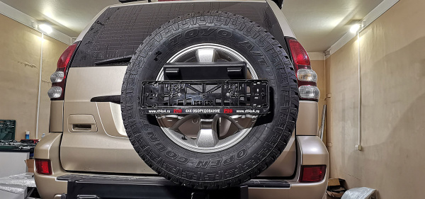 Бампер РИФ силовой задний Toyota Land Cruiser Prado 120 c квадратом под фаркоп и калиткой