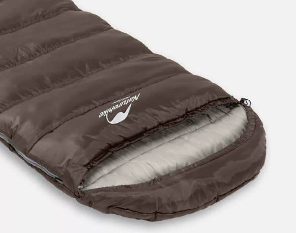 Мешок спальный Naturehike U250S, (190х30)х75 см, (левый) (ТК: 0C), коричневый